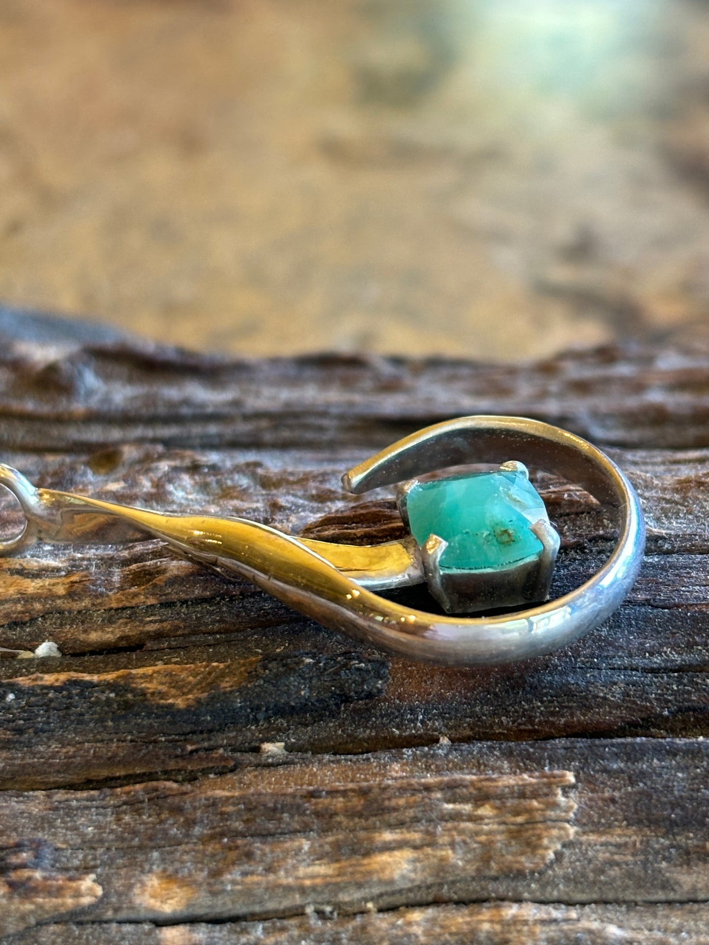 Natural Ethiopian Emerald and Sterling Necklace