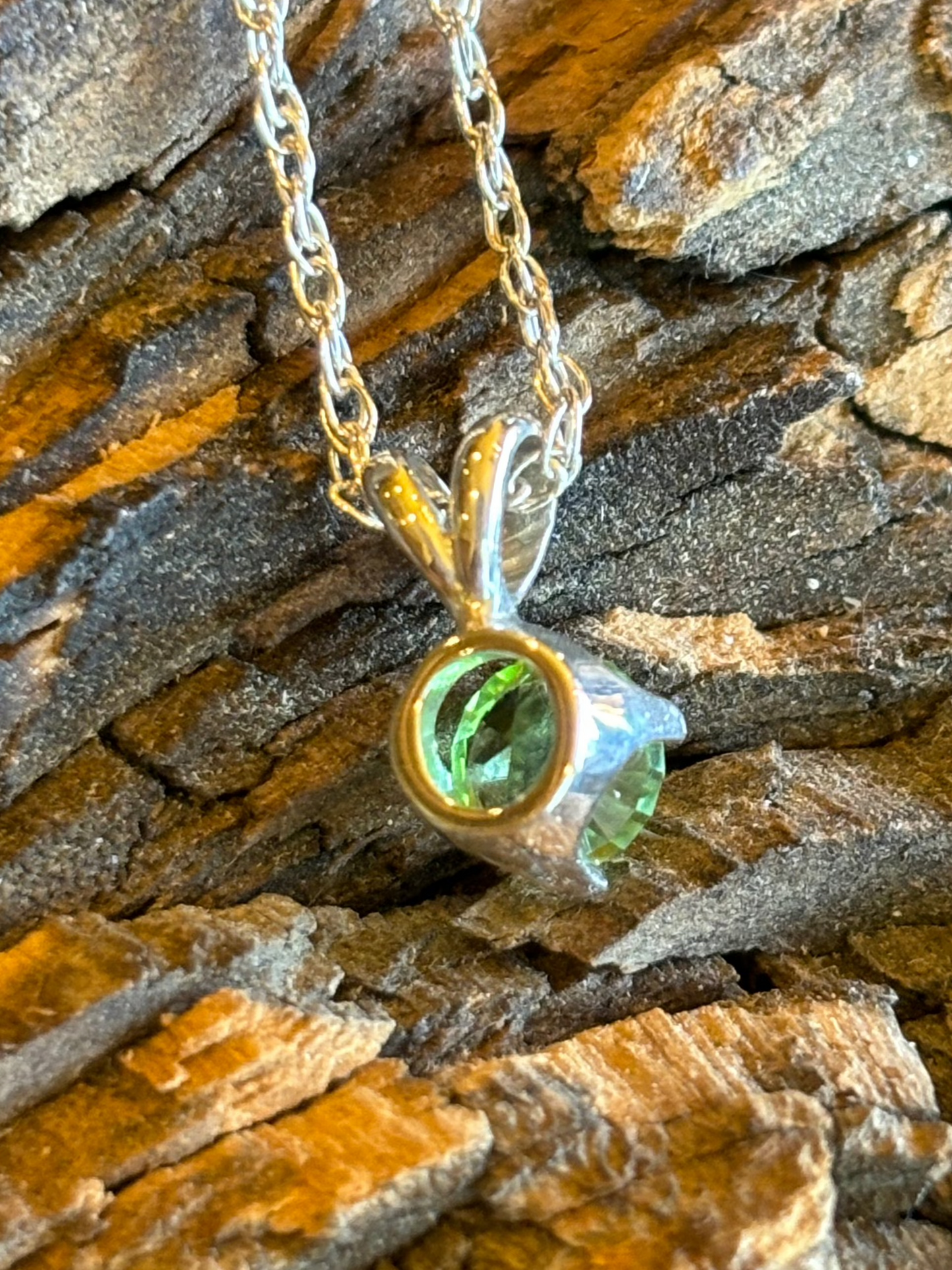 Afghanistan Natural Peridot and Sterling Necklace