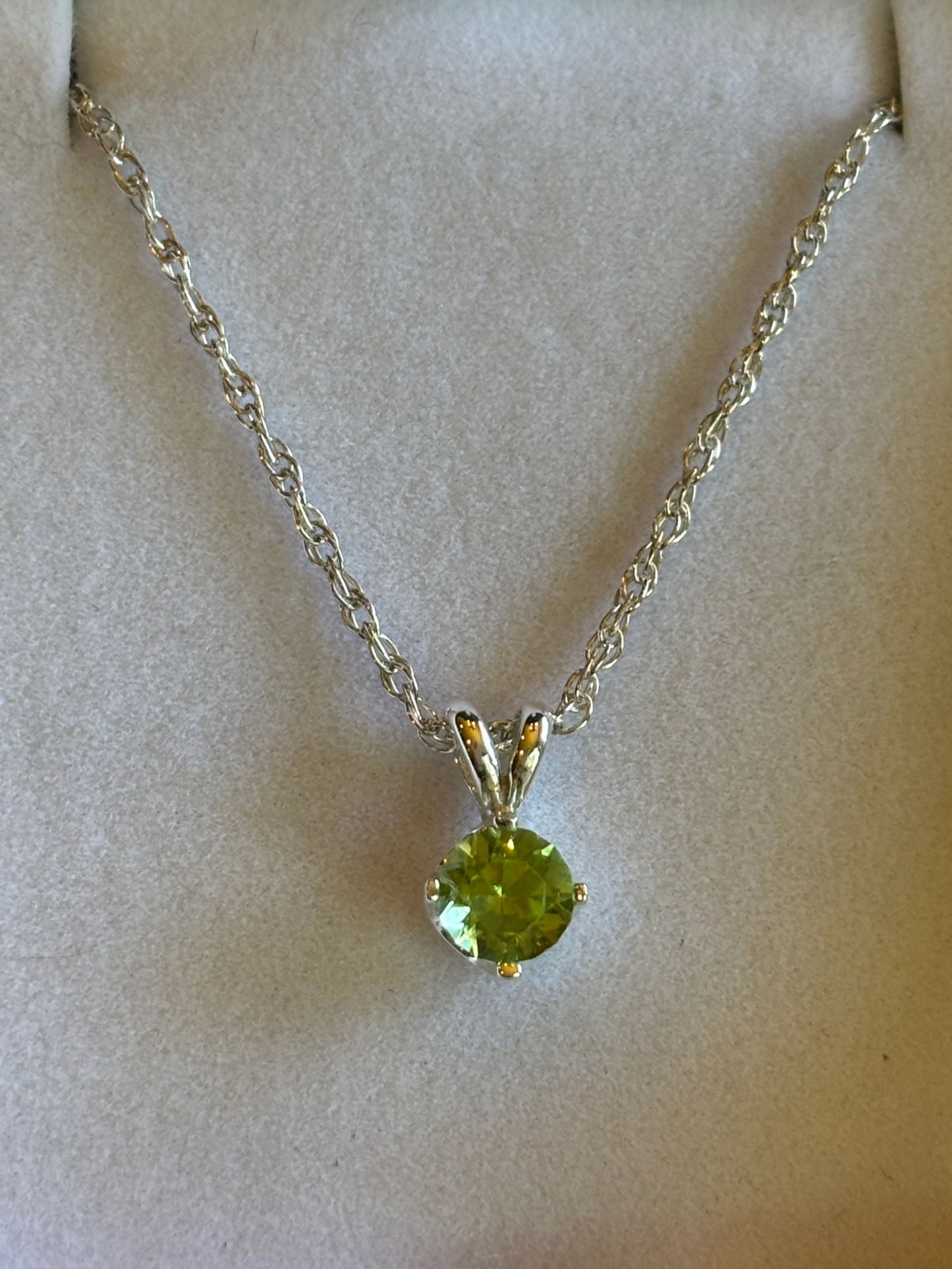 Afghanistan Natural Peridot and Sterling Necklace