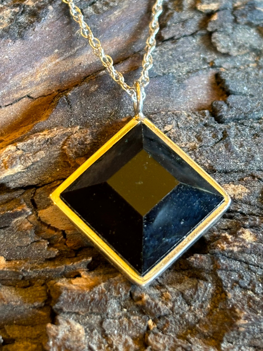 Brazil Black Faceted Tourmaline Necklace