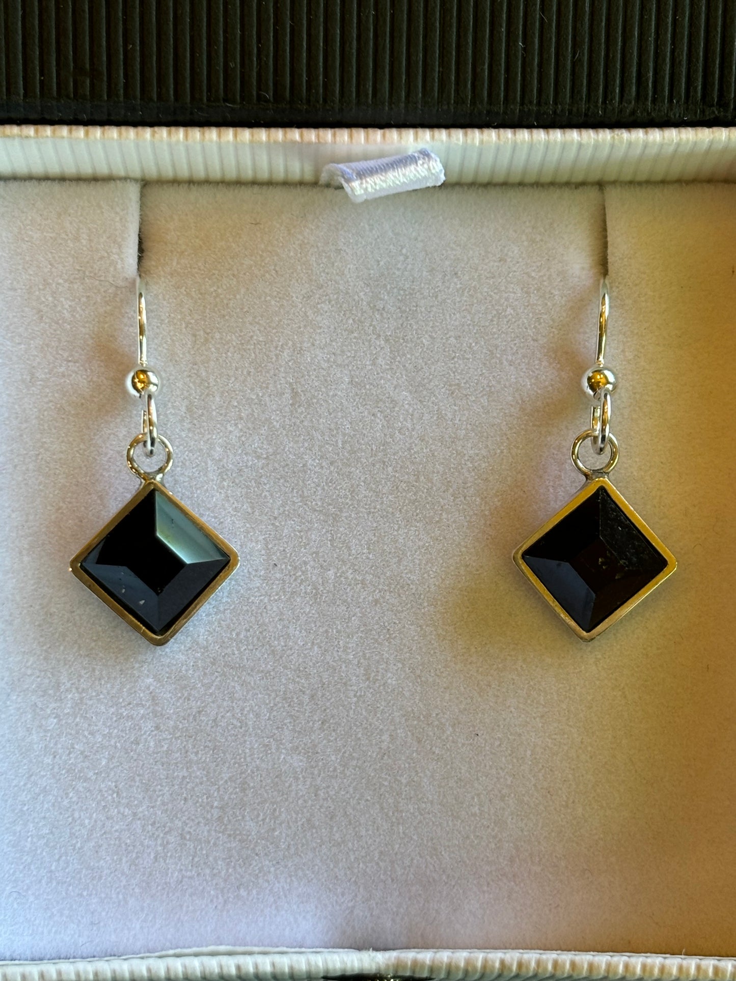 Brazil Black Faceted Tourmaline Earrings